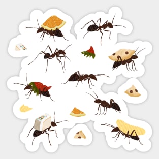 Ants Carrying Snacks Sticker